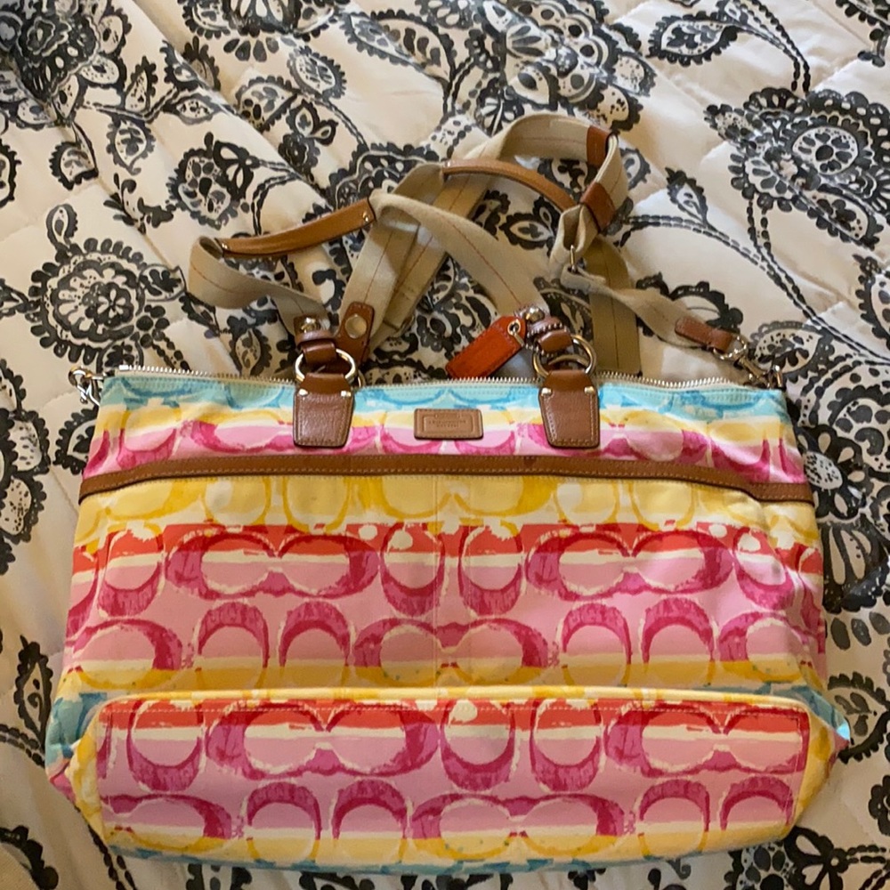 Coach multi color baby bag